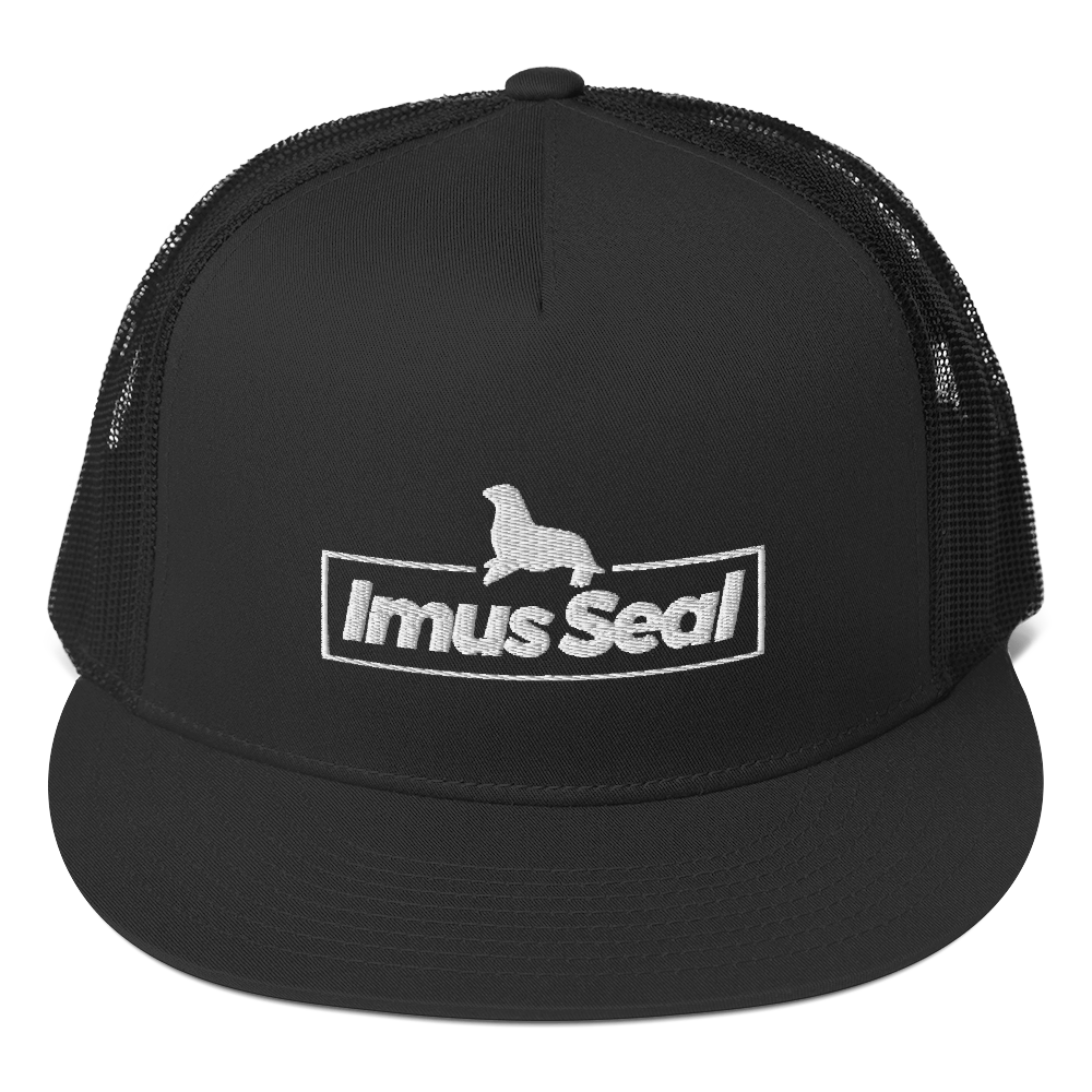 Imus Seal Five Panel Trucker Hat - Black