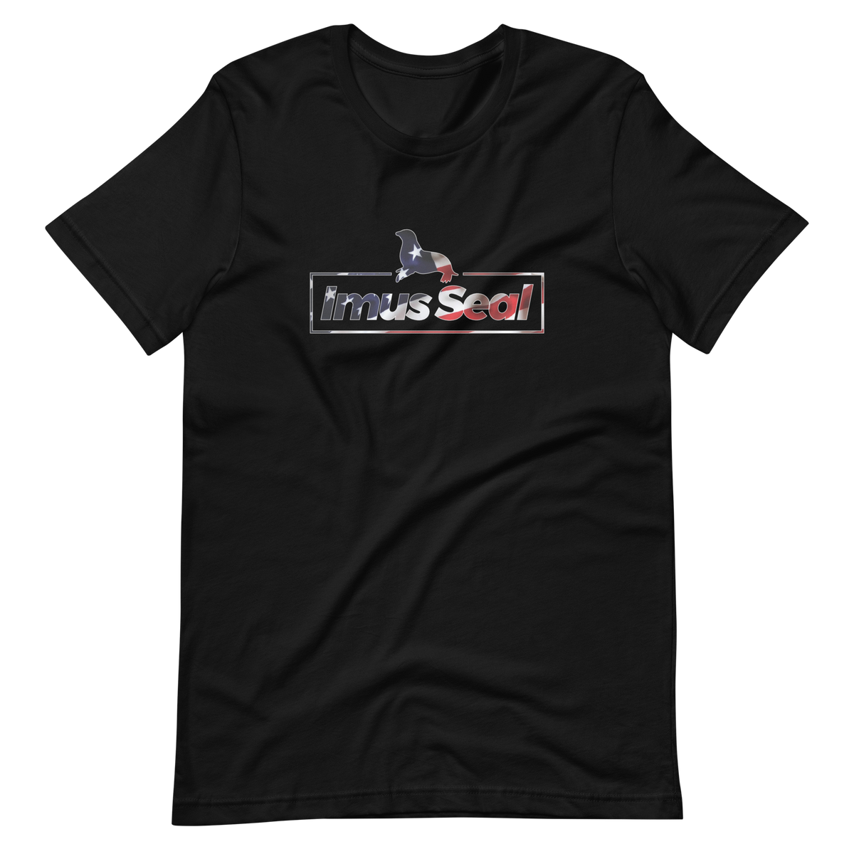 Imus Seal American Flag Short Sleeve T-Shirt - Black