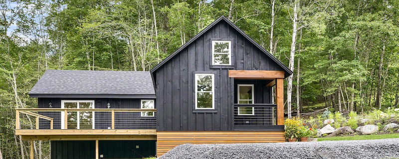 Modern deck in the woods with Imus Seal Butyl Joist Tape