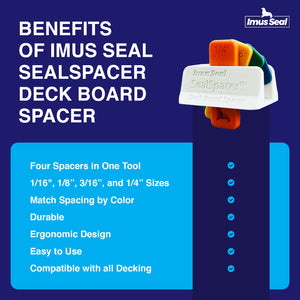 Imus Seal SealSpacer Deck Board Spacer Benefits Infographic