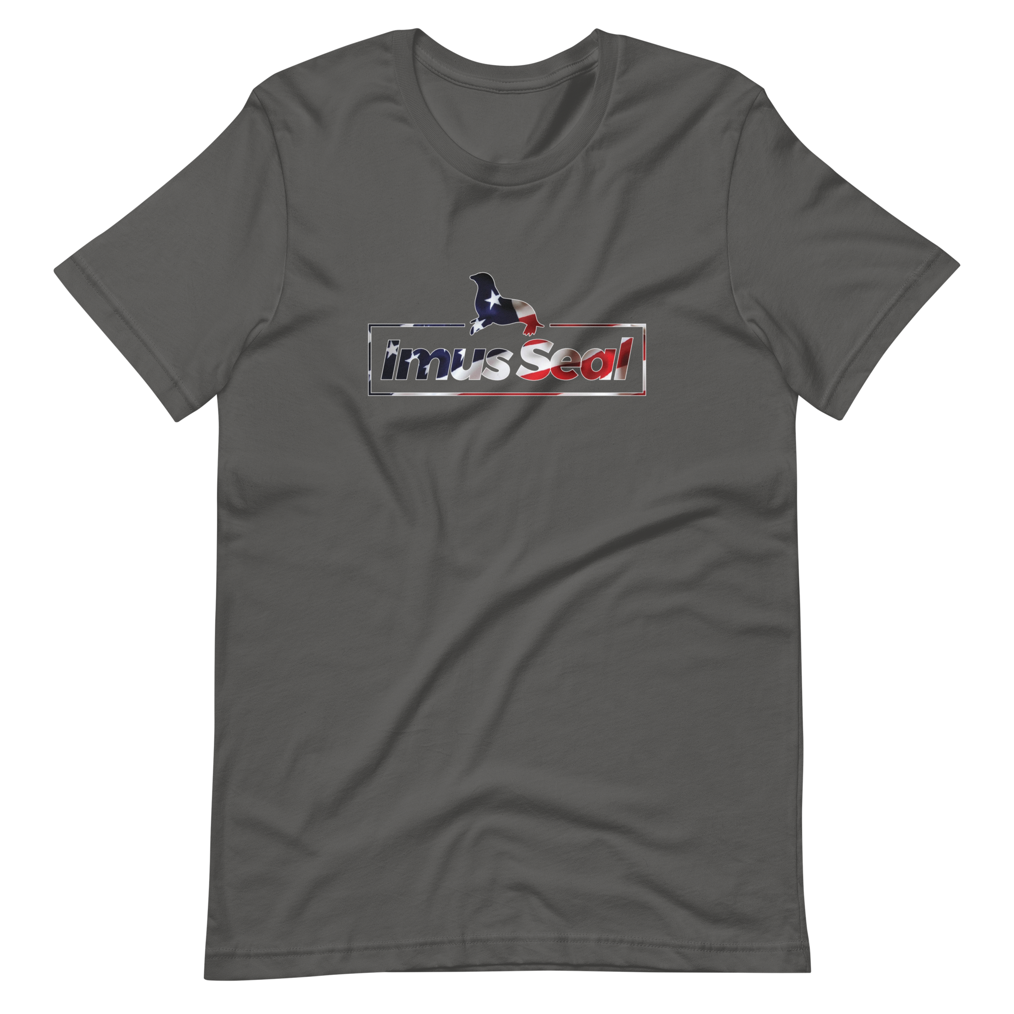 Imus Seal American Flag Short Sleeve T-Shirt - Gray