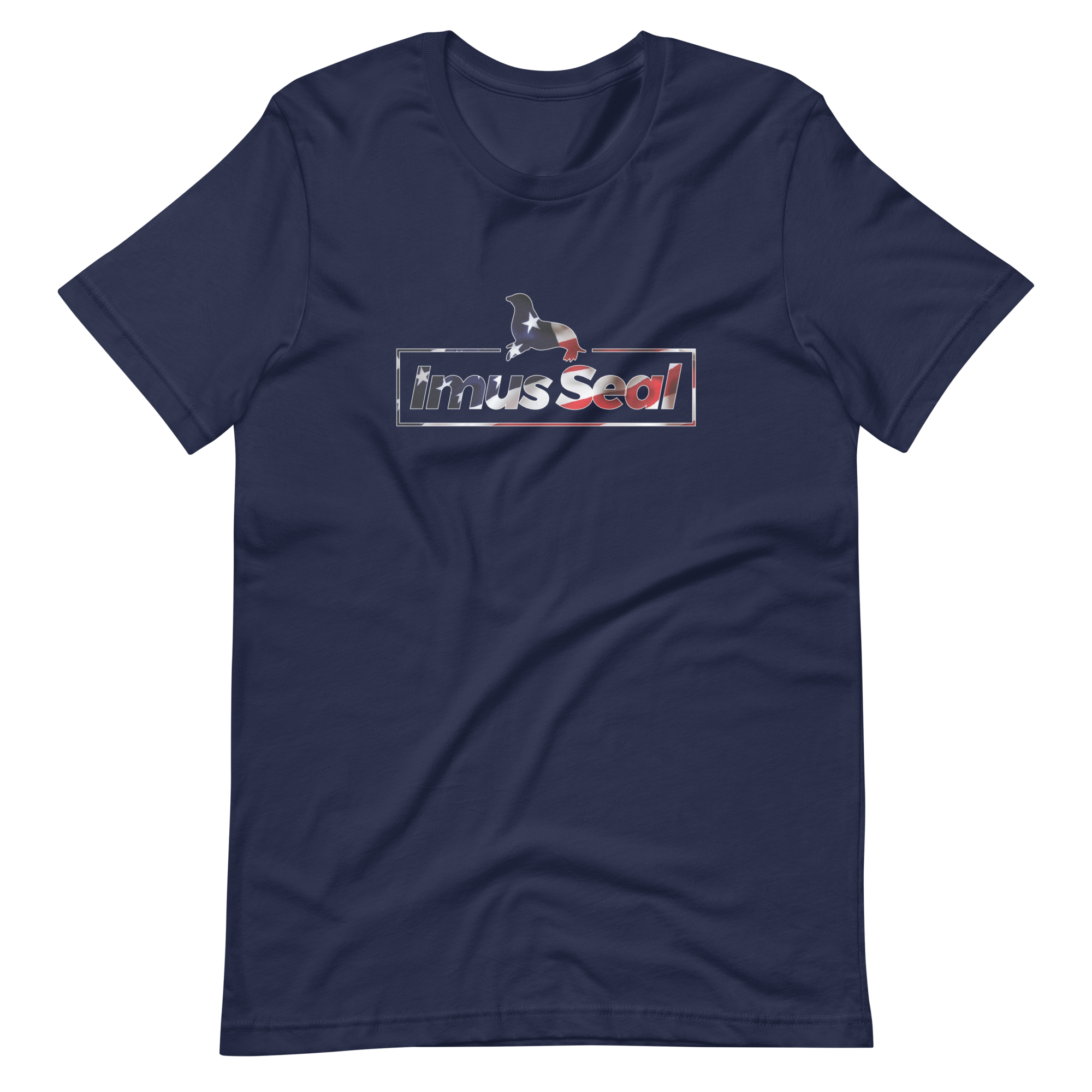 Imus Seal American Flag Short Sleeve T-Shirt - Navy Blue